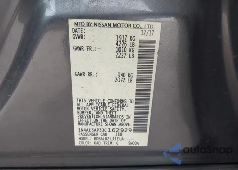 2018 Nissan Altima 2.5 Sl z USA, uszkodzony, nr VIN 1N4AL3AP3JC162929